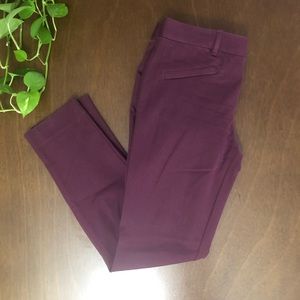 GAP Maroon Skinny Ankle Pants